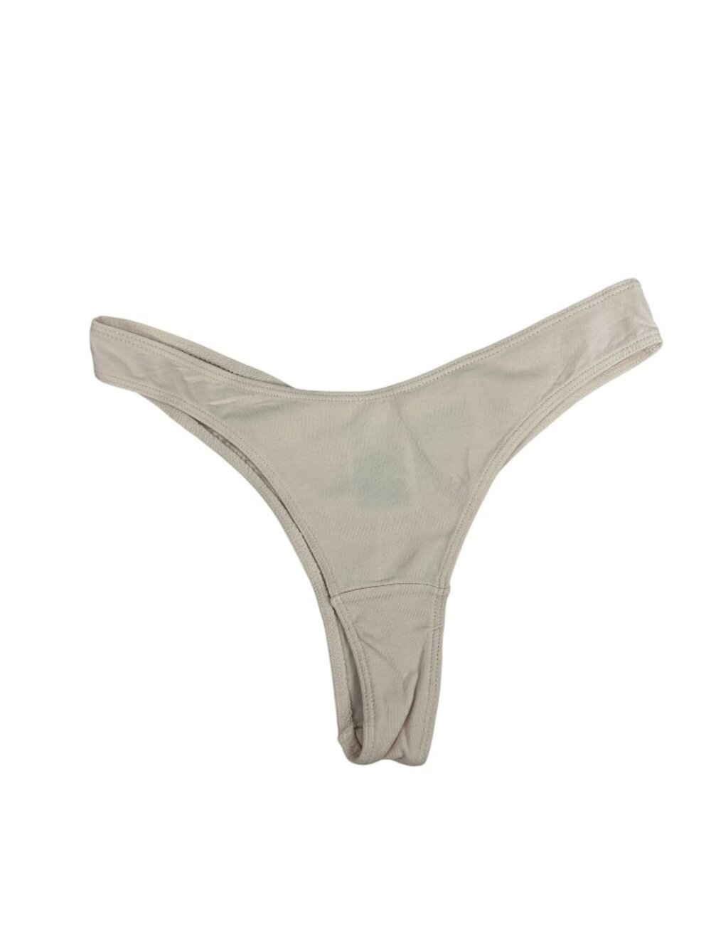 H&M Womens Beige Thong Underwear Size S Cotton Blend Comfortable Stretch Fit